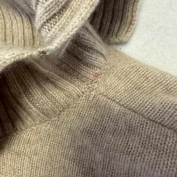 Nordstrom Womens 100% Cashmere Turtleneck Sweater Size S Beige Minimalist - Picture 6 of 13